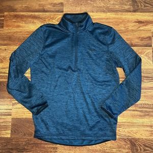 Under Armour Academy Blue 1/2 Zip Fleece Lined Pullover Top Men’s Size Small